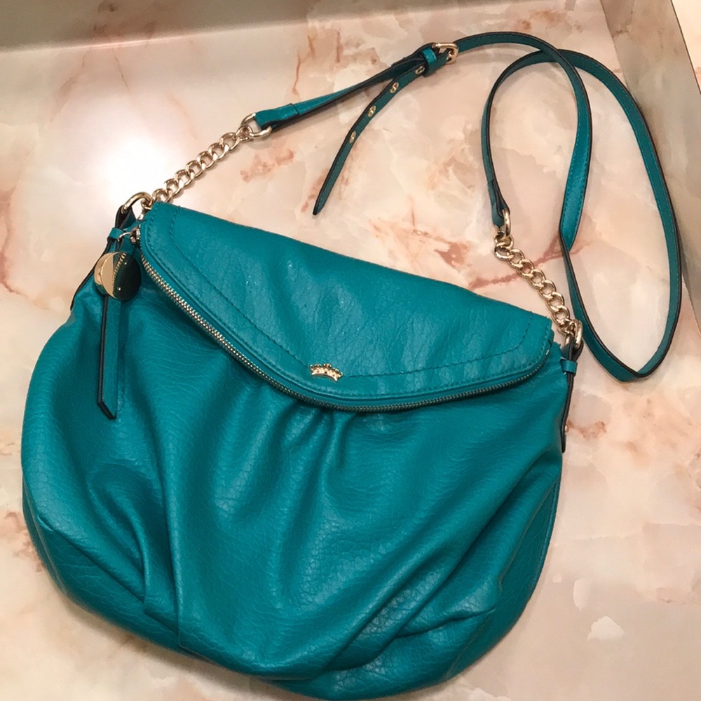 Juicy Couture Aqua and Gold CrossBody purse